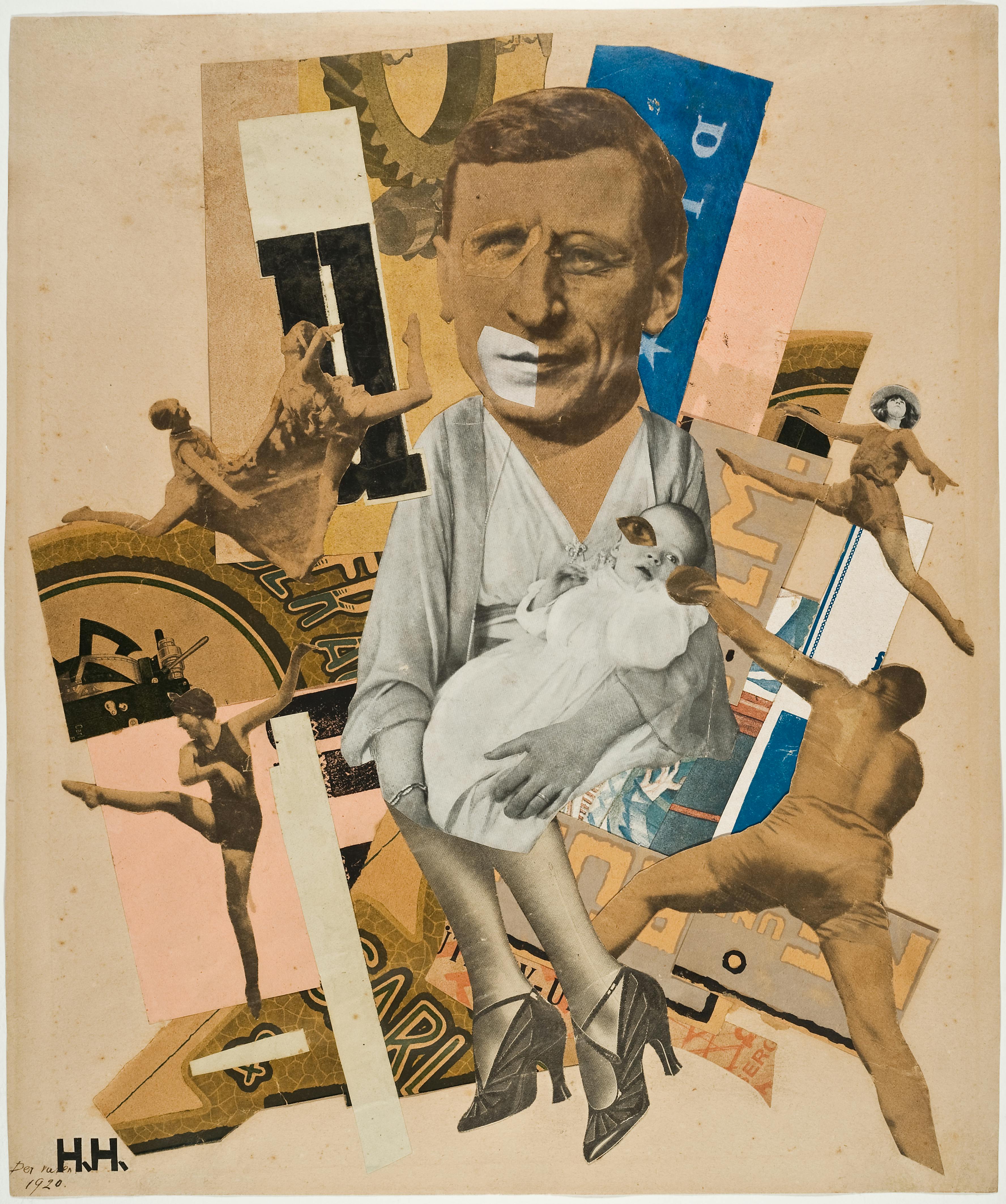 Hannah Höch, Der Vater, 1920, Collage, 34 × 27,5 cm, Galerie Berinson, Berlin, © 2023, ProLitteris, Zurich