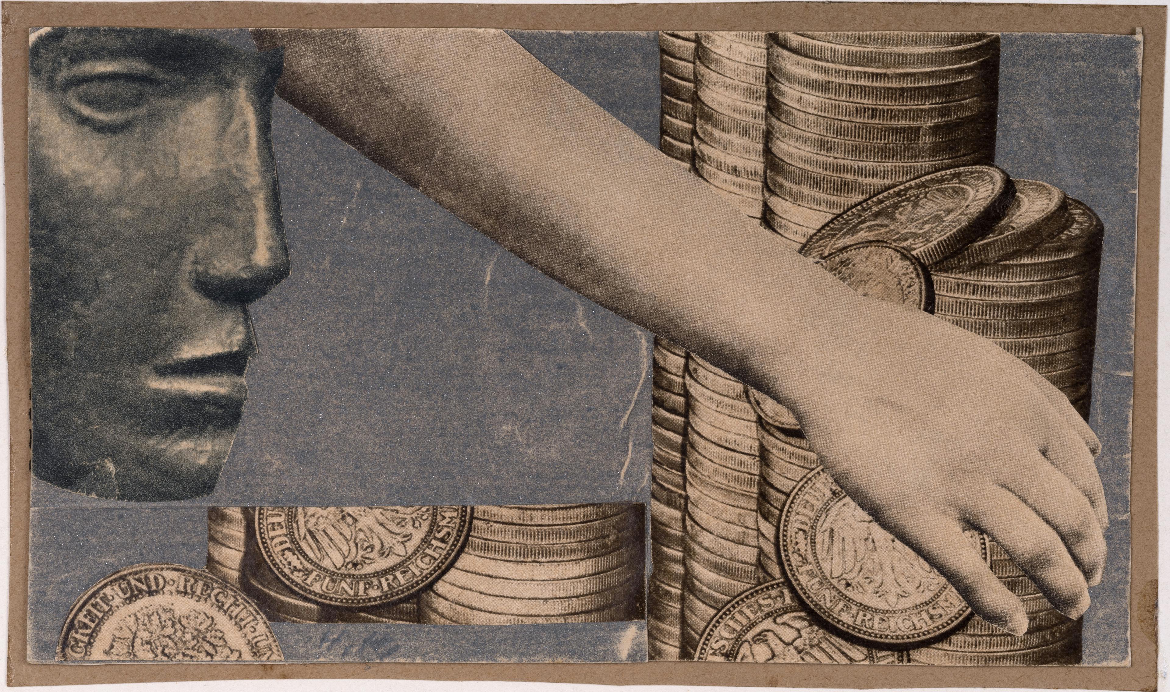 Hannah Höch, Geld, um 1922, Collage, 11 x 18,3 cm, Institut für Auslandsbeziehungen e. V., Stuttgart, © 2023, ProLitteris, Zurich